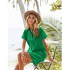 Zeagoo Womens Cotton Shirt Dress Summer Casual Short Sleeve Button Down Beach Cover Up Shirts with Pockets(Forest Green)