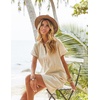 Zeagoo Womens Cotton Shirt Dress Summer Casual Short Sleeve Button Down Beach Cover Up Shirts with Pockets(Khaki)