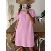 Zeagoo Womens Cotton Shirt Dress Summer Casual Short Sleeve Button Down Beach Cover Up Shirts with Pockets(Pink White Stripe)
