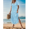 Zeagoo Womens Maxi Summer Dress with Pockets Casual Short Sleeve Sundress Trendy 2026 Curve Hem Long Dress(2601 A-printed-011)