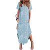 Zeagoo Womens Maxi Summer Dress with Pockets Casual Short Sleeve Sundress Trendy 2026 Curve Hem Long Dress(2601 A-printed-011)