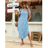 Zeagoo Womens Maxi Summer Dress with Pockets Casual Short Sleeve Sundress Trendy 2026 Curve Hem Long Dress(2601 A-printed-011)