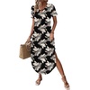 Zeagoo Womens Maxi Summer Dress with Pockets Casual Short Sleeve Sundress Trendy 2026 Curve Hem Long Dress(2602 Boho Leaf)