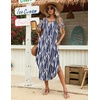 Zeagoo Womens Maxi Summer Dress with Pockets Casual Short Sleeve Sundress Trendy 2026 Curve Hem Long Dress(Blue Printed-01)
