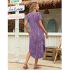 Zeagoo Womens Maxi Summer Dress with Pockets Casual Short Sleeve Sundress Trendy 2026 Curve Hem Long Dress(Printed-022)