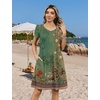 Zeagoo Womens Summer A-Line Dress with Pockets Mini Short Sleeve Dresses Flowy Beach Swing Dress 2026 Vacation Travel(A01-pa171)