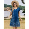 Zeagoo Womens Summer A-Line Dress with Pockets Mini Short Sleeve Dresses Flowy Beach Swing Dress 2026 Vacation Travel(A02-mz845)