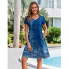 Zeagoo Womens Summer A-Line Dress with Pockets Mini Short Sleeve Dresses Flowy Beach Swing Dress 2026 Vacation Travel(A02-mz845)