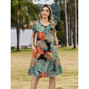 Zeagoo Womens Summer A-Line Dress with Pockets Mini Short Sleeve Dresses Flowy Beach Swing Dress 2026 Vacation Travel(A03-pa116)