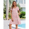 Zeagoo Womens Summer A-Line Dress with Pockets Mini Short Sleeve Dresses Flowy Beach Swing Dress 2026 Vacation Travel(An617)