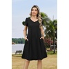 Zeagoo Womens Summer A-Line Dress with Pockets Mini Short Sleeve Dresses Flowy Beach Swing Dress 2026 Vacation Travel(Black)