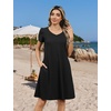 Zeagoo Womens Summer A-Line Dress with Pockets Mini Short Sleeve Dresses Flowy Beach Swing Dress 2026 Vacation Travel(Black)