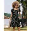 Zeagoo Womens Summer A-Line Dress with Pockets Mini Short Sleeve Dresses Flowy Beach Swing Dress 2026 Vacation Travel(Black Print)