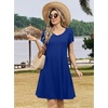 Zeagoo Womens Summer A-Line Dress with Pockets Mini Short Sleeve Dresses Flowy Beach Swing Dress 2026 Vacation Travel(Blue)