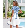 Zeagoo Womens Summer A-Line Dress with Pockets Mini Short Sleeve Dresses Flowy Beach Swing Dress 2026 Vacation Travel(Dw2)