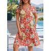 Zeagoo Womens Summer A-Line Dress with Pockets Mini Short Sleeve Dresses Flowy Beach Swing Dress 2026 Vacation Travel(Mz756)