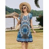 Zeagoo Womens Summer A-Line Dress with Pockets Mini Short Sleeve Dresses Flowy Beach Swing Dress 2026 Vacation Travel(Mz759)
