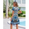 Zeagoo Womens Summer A-Line Dress with Pockets Mini Short Sleeve Dresses Flowy Beach Swing Dress 2026 Vacation Travel(Mz759)