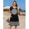 Zeagoo Womens Summer A-Line Dress with Pockets Mini Short Sleeve Dresses Flowy Beach Swing Dress 2026 Vacation Travel(Mz774)