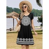 Zeagoo Womens Summer A-Line Dress with Pockets Mini Short Sleeve Dresses Flowy Beach Swing Dress 2026 Vacation Travel(Mz774)