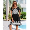 Zeagoo Womens Summer A-Line Dress with Pockets Mini Short Sleeve Dresses Flowy Beach Swing Dress 2026 Vacation Travel(Mz774)