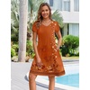 Zeagoo Womens Summer A-Line Dress with Pockets Mini Short Sleeve Dresses Flowy Beach Swing Dress 2026 Vacation Travel(Mz867)
