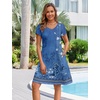 Zeagoo Womens Summer A-Line Dress with Pockets Mini Short Sleeve Dresses Flowy Beach Swing Dress 2026 Vacation Travel(Mz937)