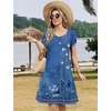 Zeagoo Womens Summer A-Line Dress with Pockets Mini Short Sleeve Dresses Flowy Beach Swing Dress 2026 Vacation Travel(Mz937)