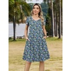 Zeagoo Womens Summer A-Line Dress with Pockets Mini Short Sleeve Dresses Flowy Beach Swing Dress 2026 Vacation Travel(Pa236)