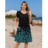 Zeagoo Womens Summer A-Line Dress with Pockets Mini Short Sleeve Dresses Flowy Beach Swing Dress 2026 Vacation Travel(Pa355)