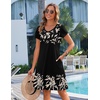 Zeagoo Womens Summer A-Line Dress with Pockets Mini Short Sleeve Dresses Flowy Beach Swing Dress 2026 Vacation Travel(Pa356)