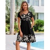 Zeagoo Womens Summer A-Line Dress with Pockets Mini Short Sleeve Dresses Flowy Beach Swing Dress 2026 Vacation Travel(Pa356)