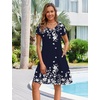 Zeagoo Womens Summer A-Line Dress with Pockets Mini Short Sleeve Dresses Flowy Beach Swing Dress 2026 Vacation Travel(Sf103)