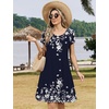 Zeagoo Womens Summer A-Line Dress with Pockets Mini Short Sleeve Dresses Flowy Beach Swing Dress 2026 Vacation Travel(Sf103)
