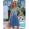 Zeagoo Womens Summer A-Line Dress with Pockets Mini Short Sleeve Dresses Flowy Beach Swing Dress 2026 Vacation Travel(Sf233)