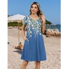 Zeagoo Womens Summer A-Line Dress with Pockets Mini Short Sleeve Dresses Flowy Beach Swing Dress 2026 Vacation Travel(Sf233)