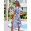 Zeagoo Womens Summer A-Line Dress with Pockets Mini Short Sleeve Dresses Flowy Beach Swing Dress 2026 Vacation Travel(Sf307)