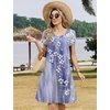 Zeagoo Womens Summer A-Line Dress with Pockets Mini Short Sleeve Dresses Flowy Beach Swing Dress 2026 Vacation Travel(Sf307)