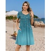 Zeagoo Womens Summer A-Line Dress with Pockets Mini Short Sleeve Dresses Flowy Beach Swing Dress 2026 Vacation Travel(Xh363)