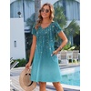 Zeagoo Womens Summer A-Line Dress with Pockets Mini Short Sleeve Dresses Flowy Beach Swing Dress 2026 Vacation Travel(Xh363)