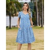 Zeagoo Womens Summer A-Line Dress with Pockets Mini Short Sleeve Dresses Flowy Beach Swing Dress 2026 Vacation Travel(Xh41)