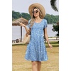Zeagoo Womens Summer A-Line Dress with Pockets Mini Short Sleeve Dresses Flowy Beach Swing Dress 2026 Vacation Travel(Xh41)