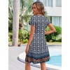 Zeagoo Womens Summer A-Line Dress with Pockets Mini Short Sleeve Dresses Flowy Beach Swing Dress 2026 Vacation Travel(Xh547)