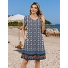 Zeagoo Womens Summer A-Line Dress with Pockets Mini Short Sleeve Dresses Flowy Beach Swing Dress 2026 Vacation Travel(Xh547)