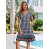 Zeagoo Womens Summer A-Line Dress with Pockets Mini Short Sleeve Dresses Flowy Beach Swing Dress 2026 Vacation Travel(Xh547)