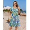 Zeagoo Womens Summer A-Line Dress with Pockets Mini Short Sleeve Dresses Flowy Beach Swing Dress 2026 Vacation Travel(Yg2)
