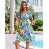 Zeagoo Womens Summer A-Line Dress with Pockets Mini Short Sleeve Dresses Flowy Beach Swing Dress 2026 Vacation Travel(Yg2)