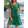 Zeagoo Womens Summer A-Line Dress with Pockets Mini Short Sleeve Dresses Flowy Beach Swing Dress 2026 Vacation Travel(Zw101)
