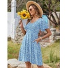 Zeagoo Womens Summer Dress Casual Swing Sundresses Floral Ruffle Short Sleeve Wedding Guest Dress Beach Mini Dress 2026(01-light Blue Floral)