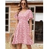 Zeagoo Womens Summer Dress Casual Swing Sundresses Floral Ruffle Short Sleeve Wedding Guest Dress Beach Mini Dress 2026(02-pink Floral)